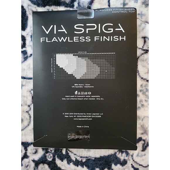 NOS Via Spiga Toned Skin Sheer Control Top Pantyhose Size B Honey New Hose Tan - Picture 6 of 6